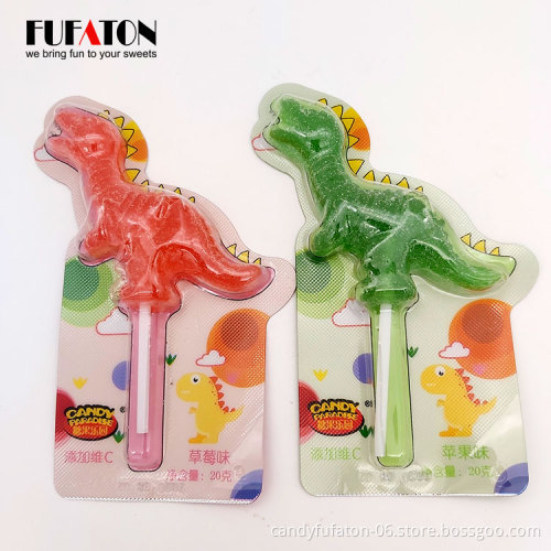 Dinosaur shaped soft candy lollipops with vitamin C for Kids